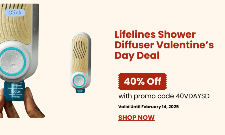 Lifelines Shower Diffuser valentine's Day Deal